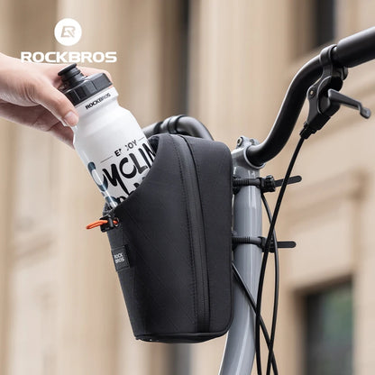 ROCKBROS Folding Bike Water Bottle Bag - Front Frame Storage Bag for Bicycles, Brompton Bikes & Electric Scooters