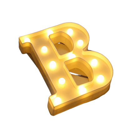 LED Number & Letter Night Light - Luminous A-Z Alphabet & 0-9 Lamp for Party and Wedding Decor