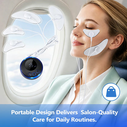 EMS Facial Lifting Massager – 8 Modes, 19 Intensity Levels, Rechargeable Face and Eye Beauty Device for Home Use