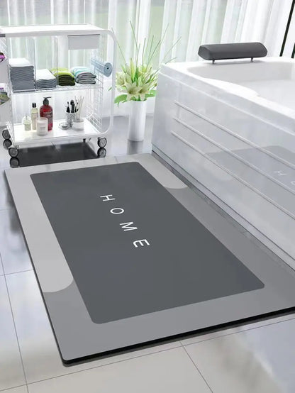 Bathroom Absorbent Floor Mat – Anti-Slip Diatomaceous Mud Quick-Dry Foot Rug for Toilet & Door, Anti-Fall Mat