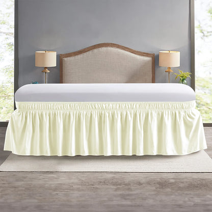Elastic Wrap-Around Bed Skirt – Soft Fade-Resistant Ruffle Bed Cover & Mattress Protector (Couvre Lit Style)