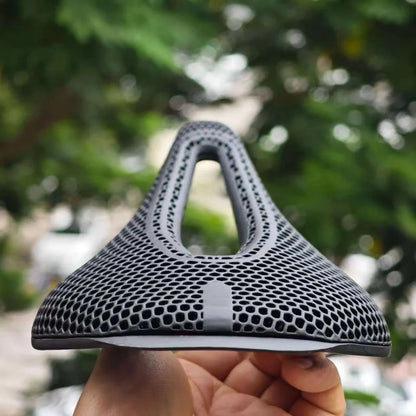 GOLDIX 3D Printed Carbon Bicycle Saddle - Ultralight Breathable Honeycomb Seat for MTB & Road Racing