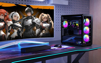 Aigo AM12 RGB PC Fan Kit — 120mm ARGB Water Cooler & Case Cooling Fans with 6-Pin Controller