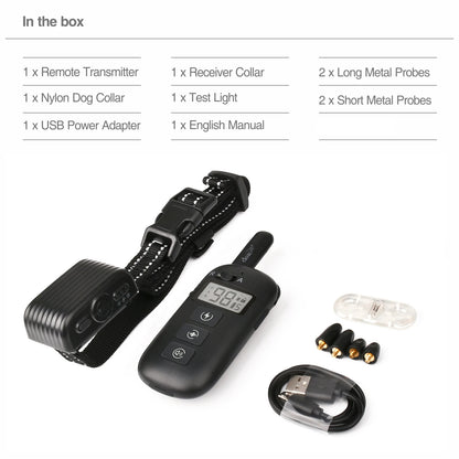 2-in-1 Remote Dog Training & Anti-Bark Collar Rechargeable Waterproof Electric Dog Behavior Control System 600M Range