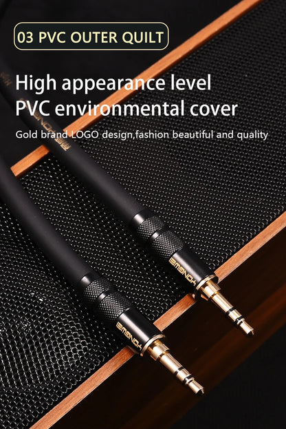 YONGWEI 3.5mm AUX Audio Cable - Straight to Curved Male-to-Male for Car, Mobile Phone, Computer, Speaker and Headset Extension