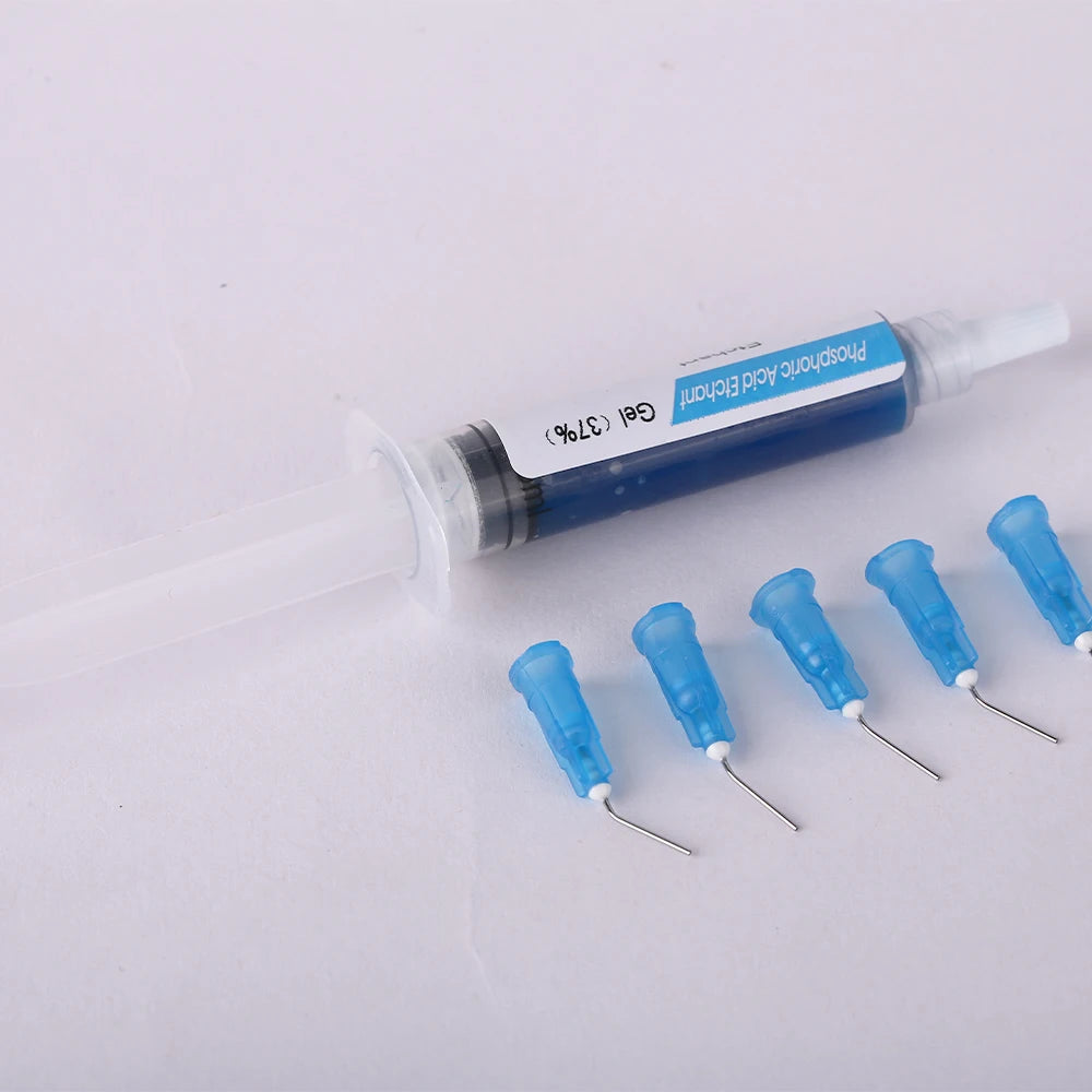 Dentistry Etching Gel 37% – Phosphoric Acid Teeth Cleaning Adhesive Resin for Braces Bonding with 5 Tips