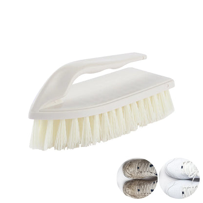 Plastic Scrubbing Brush with Handle - Stiff Bristle Non-Slip Cleaning Brush for Kitchen, Bathroom & Car Care