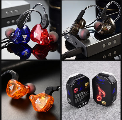 QKZ AK6 In-Ear Earphones - 6 Dynamic Drivers, Stereo Headphones with Mic, Sports HIFI Subwoofer Monitor Earbuds