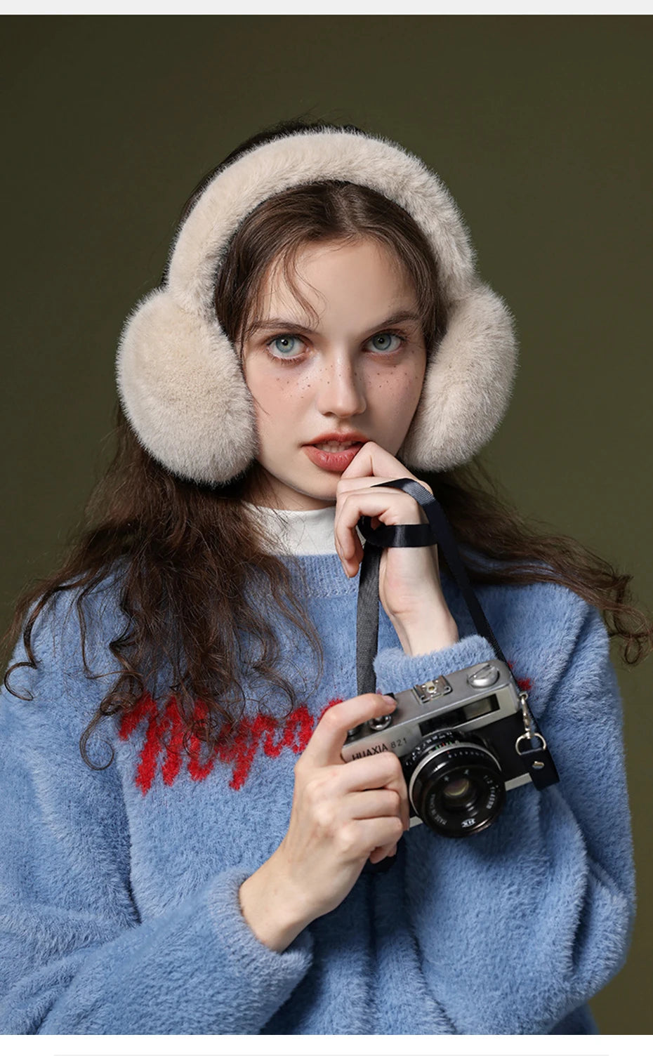 Maikun Thermal Earmuffs for Autumn & Winter - Thickened Cycling Ear Bags Imitation Rabbit Marten Ear Warmers