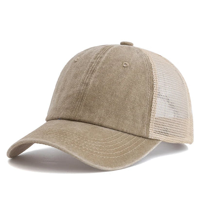 Unisex Washed Cotton Trucker Hat - Multi Color Casual Baseball Cap for Men & Women