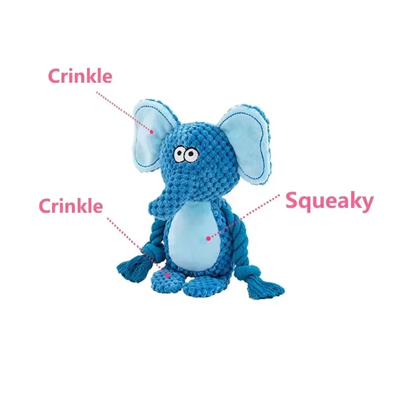 Small Dog Plush Chew Toy - Bite Resistant Squeaky Puppy Rattle Toy for Interactive Pet Play & Training