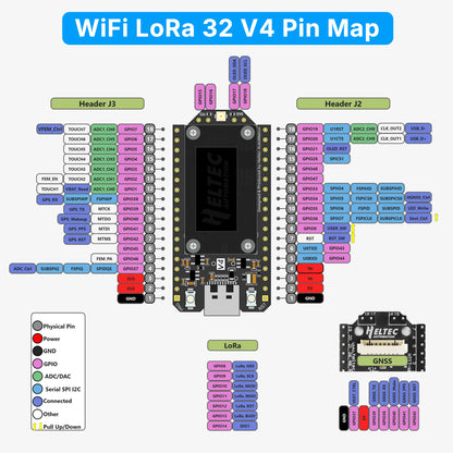 Heltec V4 Meshtastic WiFi LoRa 32 Development Board Kit - ESP32 SX1262, 3000mAh Battery, Soft Antenna, Solar Powered BLE Case Set