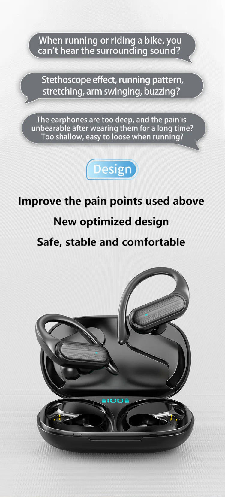 Bosebye A520 Bluetooth 5.3 TWS Earphones - HiFi Stereo, Waterproof Wireless Sports Earbuds with Mic and Touch Control
