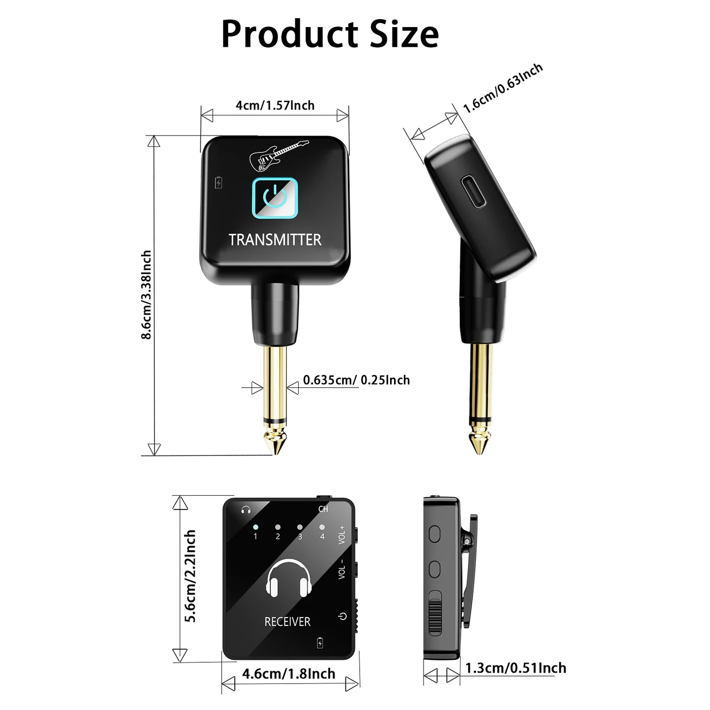 Wireless IEM In-Ear Monitoring System - Transmitter & Lavalier Receiver for Band Rehearsals