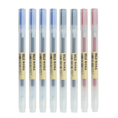 MUJI Gel Pen Set - 6/8PCS Fine Point Ink Pens 0.38mm/0.5mm Black Blue Red Office & School Stationery