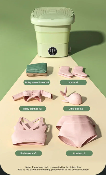 Folding Washing Machine Bucket – Portable Clothes & Socks Washer for Travel, EU/US/UK Plug