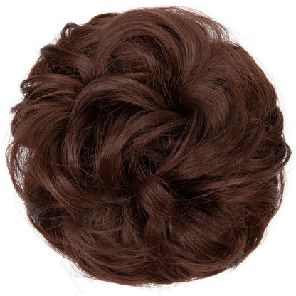 Synthetic Messy Hairpiece Chignon Scrunchie – Blonde & Brown Donut Bun for Women, Elastic Daily Use Hair Extension H9
