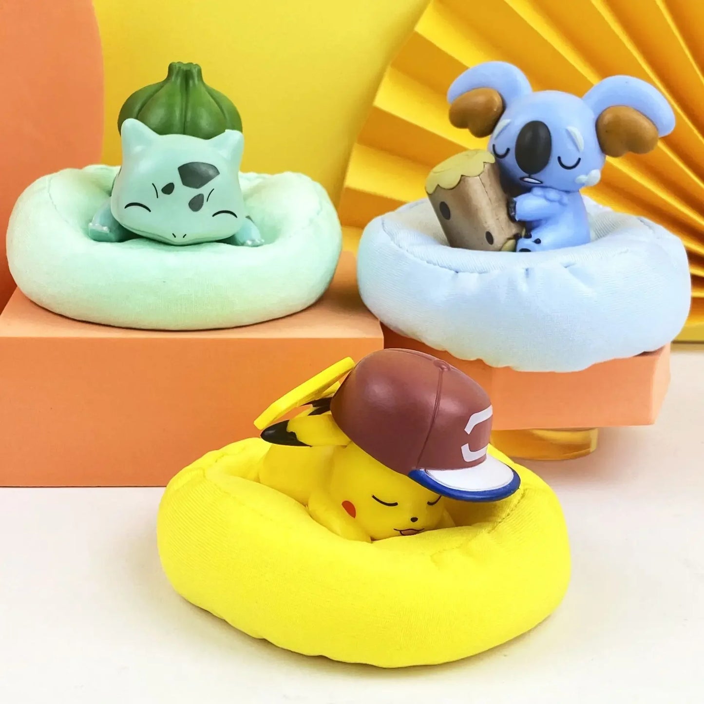 6-Piece Cartoon Sleep Pillow Set — Pokemon PVC Figures: Pikachu, Snorlax, Bulbasaur, Cute Q-Version Anime Dolls