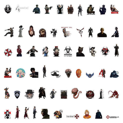60-Piece Resident Evil Sticker Set - DIY Graffiti Decals for Phone Cases, Diaries, Scrapbooks and Creative Crafts