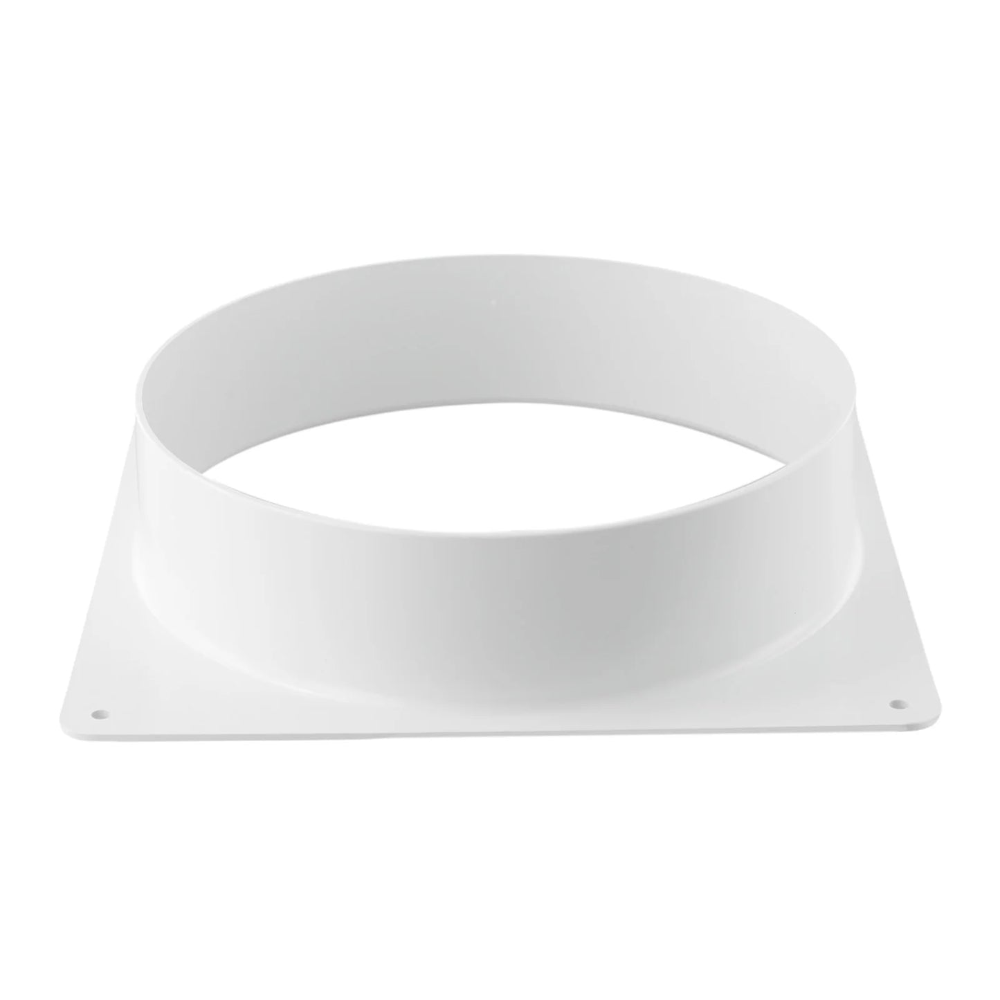 White Air Vent Duct Connector Flange – Straight Square Bottom Pipe for Easy Ventilation Duct Installation