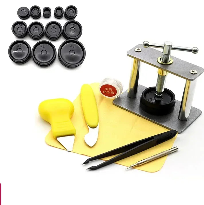 Professional Watch Press Tool Set – Case Back Closer with 12 Dies, Watch Repair Kit for Watchmakers