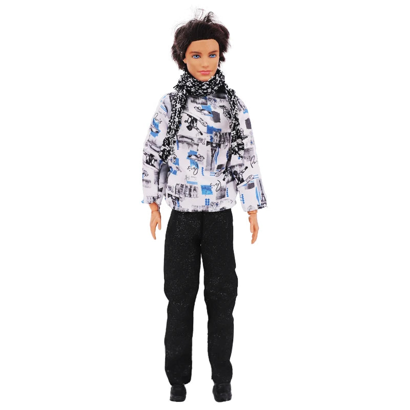 30cm Ken Doll Clothes – Pop Suit Top & Pants Outfit for Boys, Holiday Gift Doll Accessories