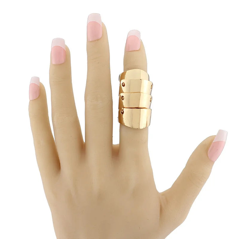 Anime Oosaki Nana Punk Gothic Armor Rings – Rock Scroll Knuckle Finger Jewelry for Men & Women Cosplay Gift