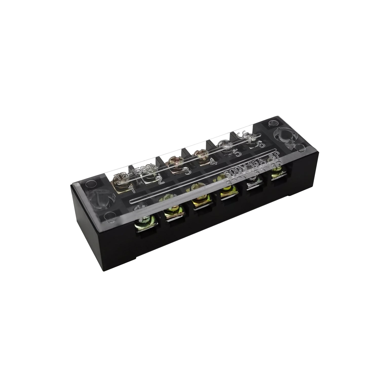 Dual Row Barrier Screw Terminal Block Strip — 600V 15A Wire Connector, 3-20 Position Options