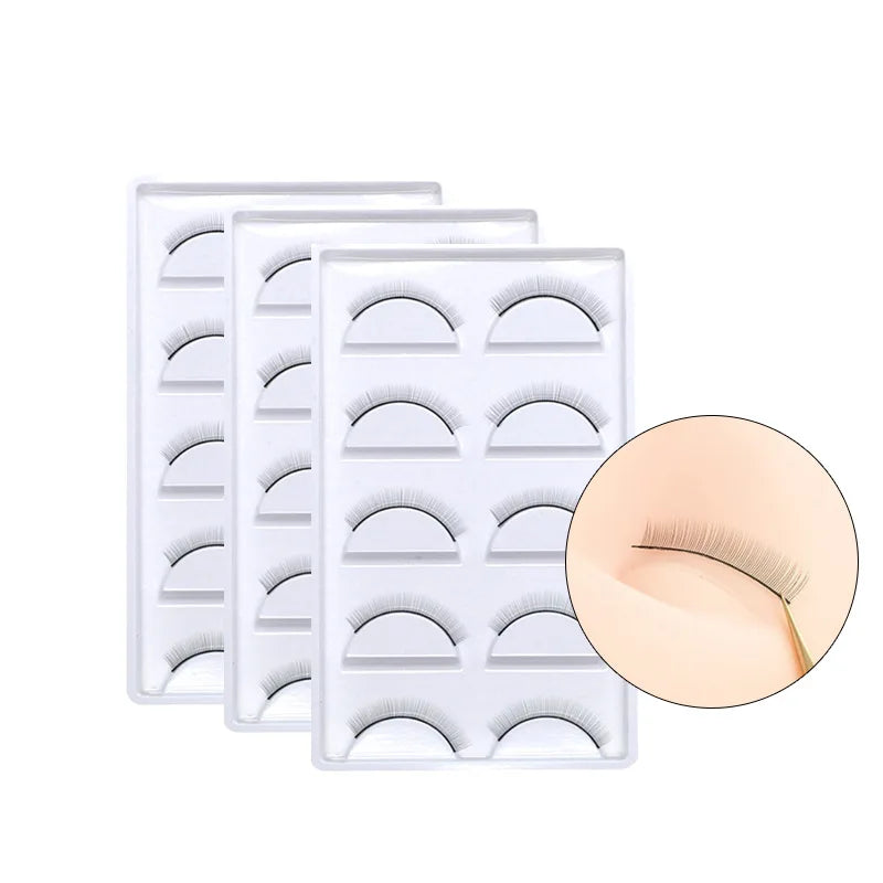 5/10/25 Pairs Training Eyelashes – Natural False Lashes for Beginner Eyelash Extension Practice