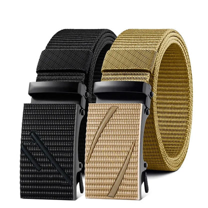 Men's Casual Cowboy Nylon Belt – Breathable Tactical Waistbelt with Alloy Buckle for Outdoor Accessories