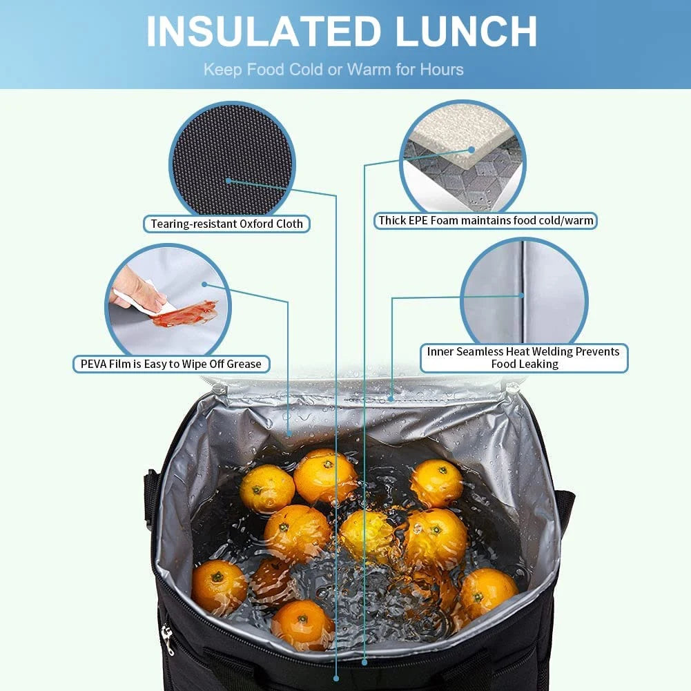 15L Collapsible Cooler Bag – Large Insulated Picnic Lunch Bag for Outdoor Travel, Camping, BBQ & Family Party