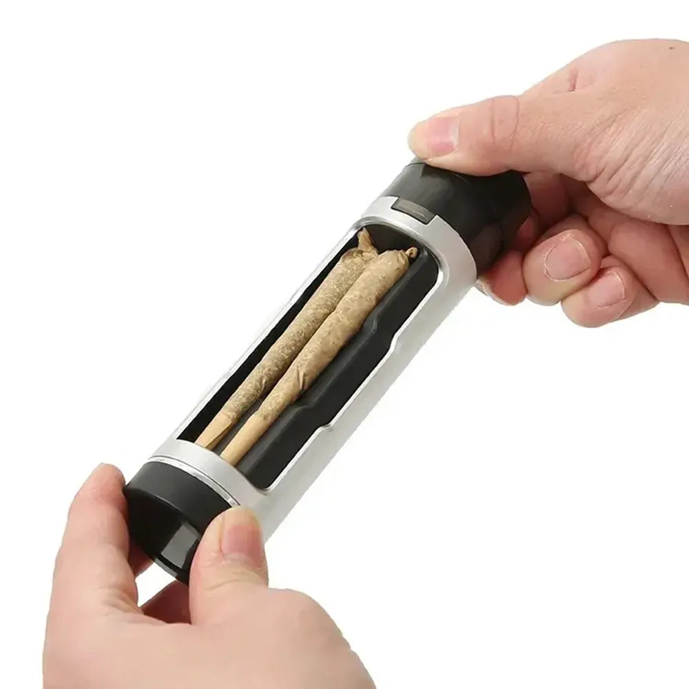 3-In-1 Portable Cigarettes Case with Filling Horn Tube Function - High-Quality Manual Tobacco Grinder and Smoking Accessories