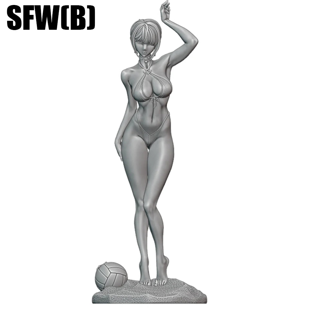 1/24 Short Blonde Lady Resin Figure Model - Unassembled Unpainted 3D Printed DIY Statue Kit