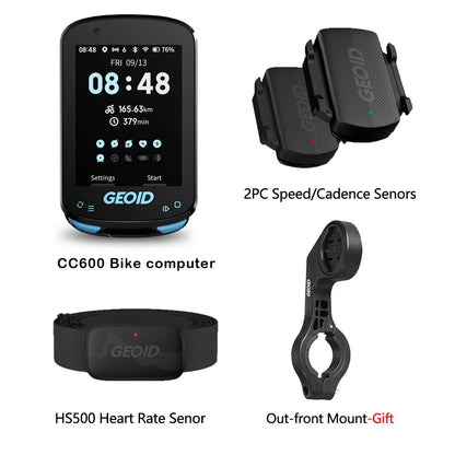 GEOID CC700/PRO Bike Computer - Wireless Color Screen Cycling Speedometer with ANT+, WiFi, IPX7 Waterproof & Odometer