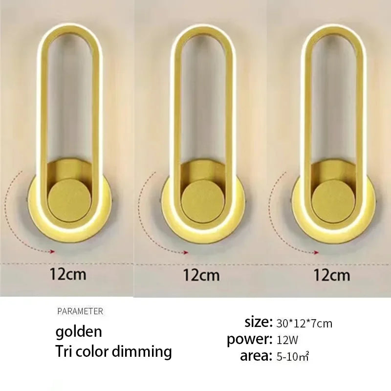 Modern Rotatable LED Wall Light - Indoor Wall Sconce for Bedroom, Stairway, Living Room and Dining Room