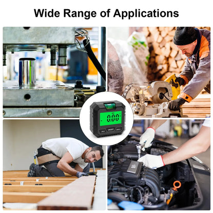 Digital 360° Angle Gauge – Mini Electronic Inclinometer with Magnetic Base, Universal Bevel Protractor Measurement Tool