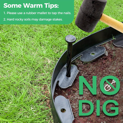 Landscape Lawn Edging Kit - Flexible Garden Border Barrier for Yard Pathways