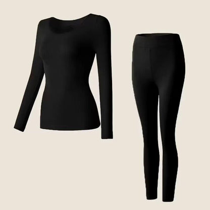 Flarixa Women’s Seamless Thermal Underwear Set – 2-Piece Winter Top & Long Johns, Thin First-Layer Thermo Clothing