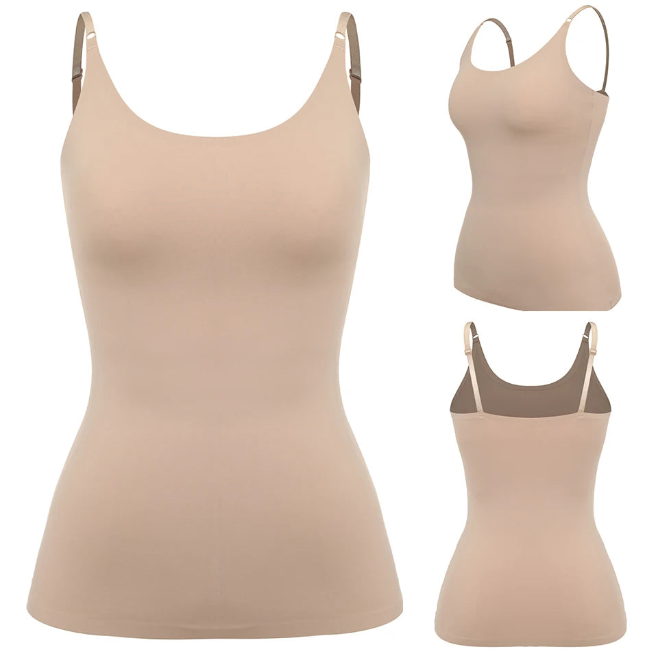 Women’s Tummy Control Shapewear - Smooth Body Shaping Camisole Tank Tops, Plus Size Slimming Seamless Compression Shaper