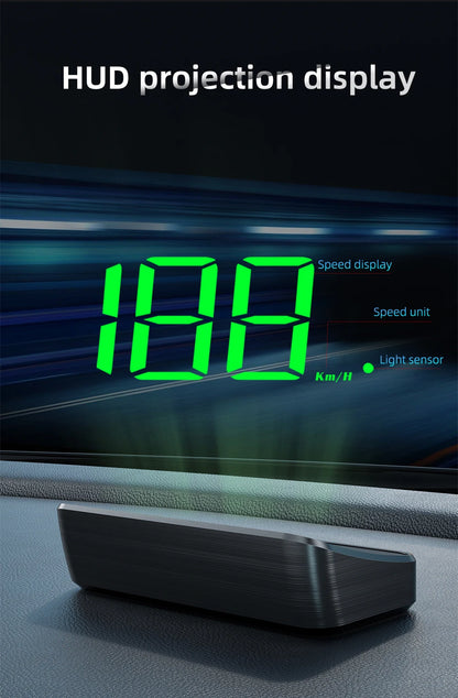 M2 Head-Up Display Digital Speedometer GPS HUD – Plug & Play Windshield Projector with Large KMH Font for All Cars