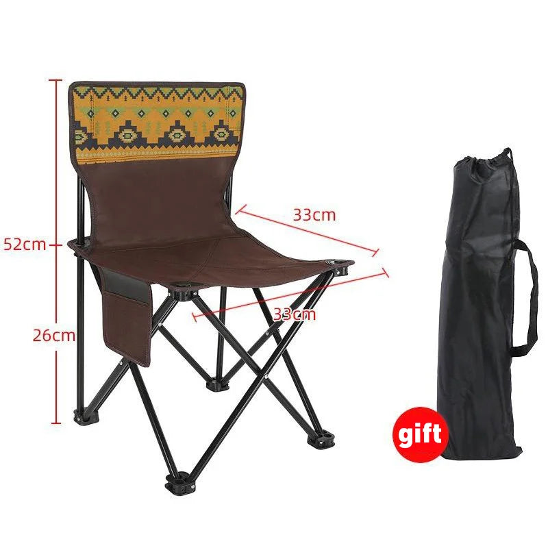 Outdoor Folding Chairs – Metal Camping & Fishing Chairs, Portable Hiking, Picnic, Beach, and Moon Sketching Stools for Tourists