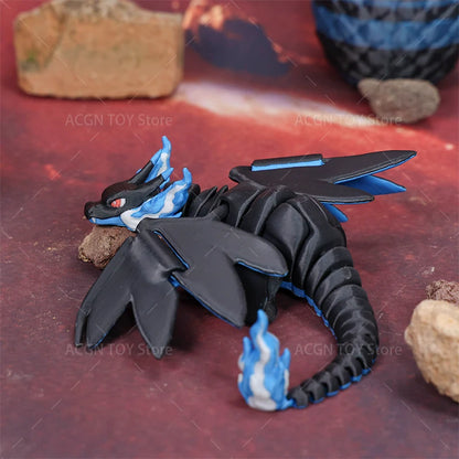 3D Printed Mega Charizard X Figure — Anime Dragon Egg Action Model Toy