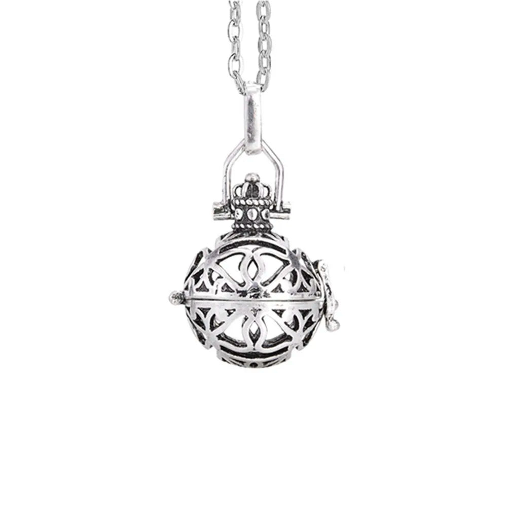 Vintage Mexico Angel Ball Chime Necklace – Antique Locket Aromatherapy Essential Oil Diffuser