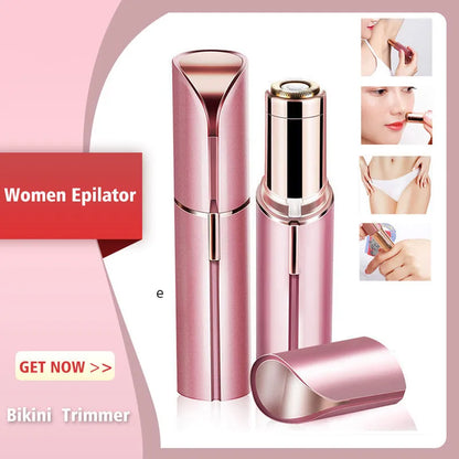 Electric Eyebrow Trimmer Mini Epilator – Lipstick Facial Hair Removal, Portable Painless Razor Tool for Women