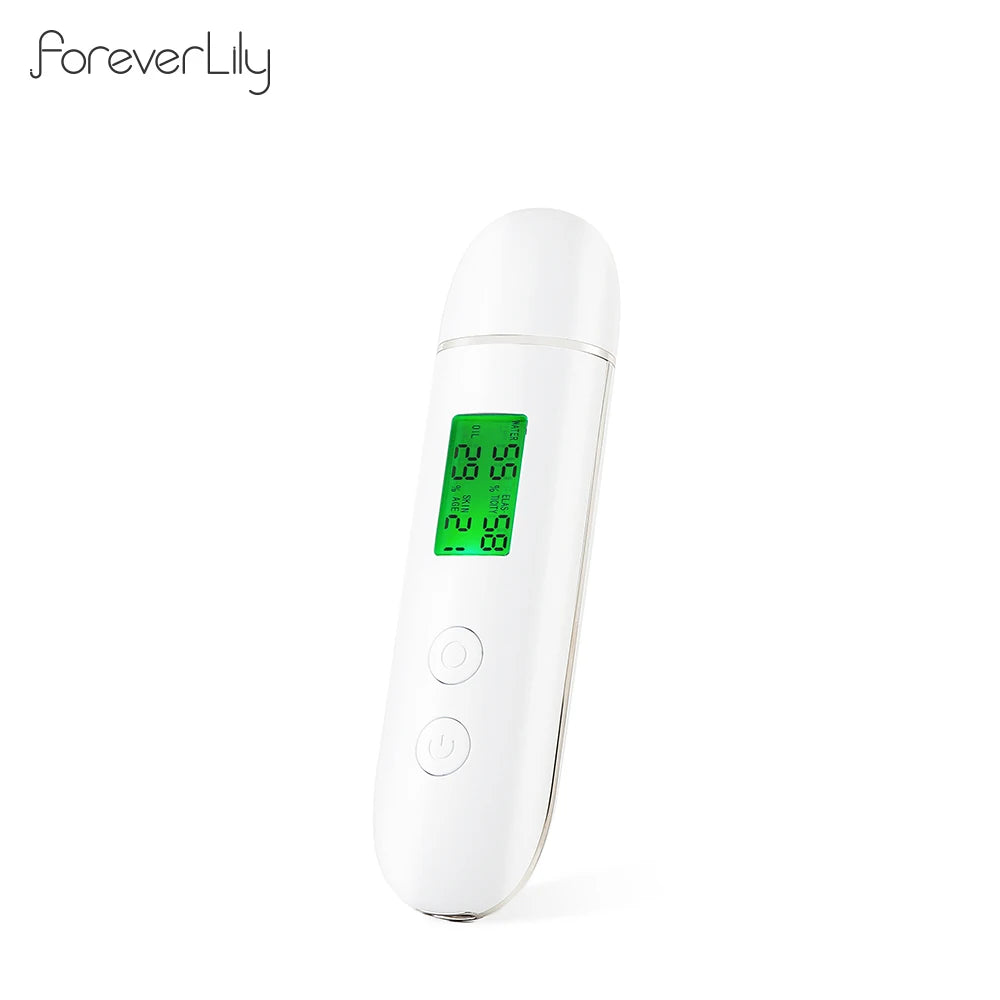 Skin Tester Analyzer - Moisture, Oil Content, Elasticity, and Age Test Meter with Fluorescent Agent Detector