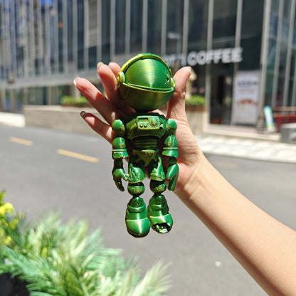 Articulated Skeleton Astronaut Figurine — 3D Printed Movable Space-Themed Collectible with Sliding Helmet for Home Display