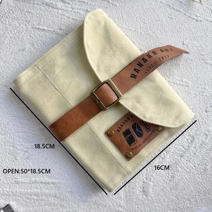 Oil Wax Leather Pencil Case – Waterproof Canvas Carabiner Bag for Artists, Students & Portable Travel Storage