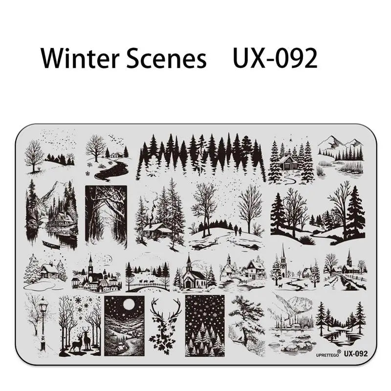 UX Serial 2 Stainless Steel Stamping Plate Template – Vintage Abstract Fabric Texture Pattern for Nail Art, Floral Lace, Xmas & Halloween Designs (UX52)