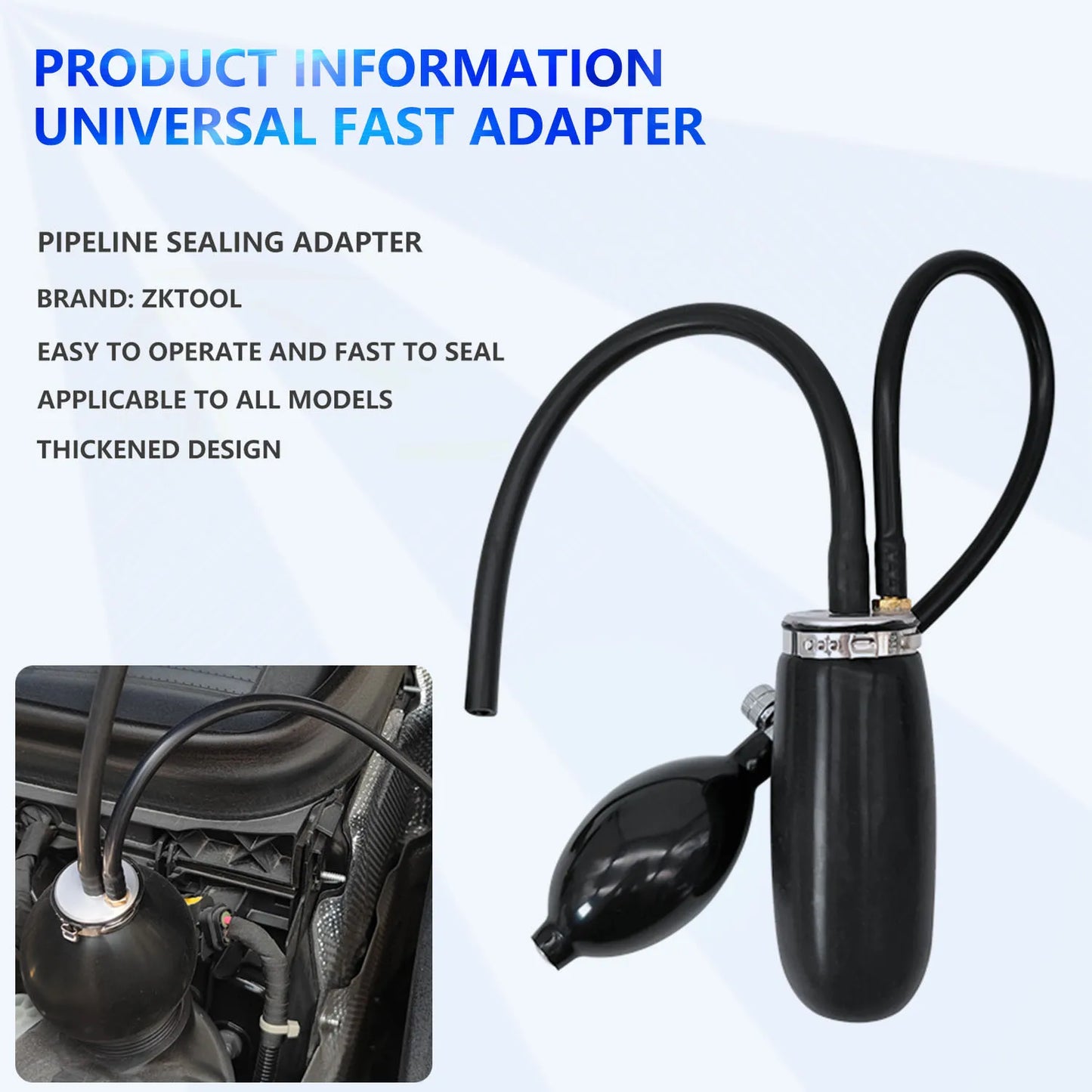 Universal Easy Intake Adapter | Quick Seal Entrance for Smoke Leak Detector & Airbag Diagnostic Tool
