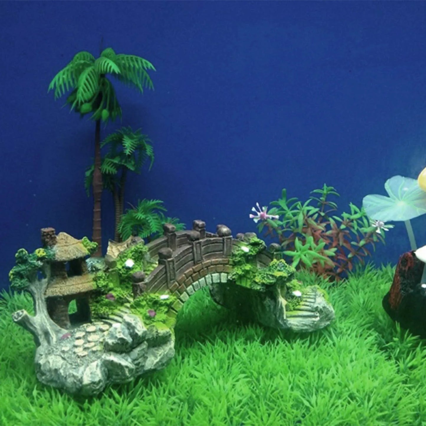 Fish Tank Resin Bridge Decoration — Artificial Aquarium Landscape Ornament & Cave Accessory for Aquatic Pets